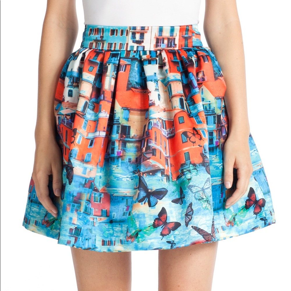 Alice + Olivia Stora Landscape Print Skirt Size 4